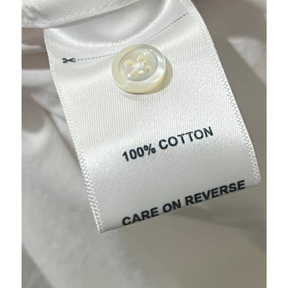 Billy Reid Tunic Shirt Mens XS White Cotton Henley Short Sleeve Split Tail - Picture 4 of 4